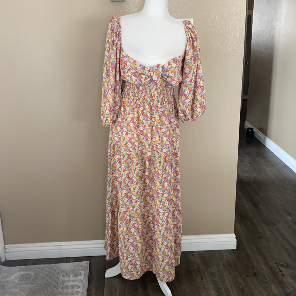 Colorful floral maxi dress